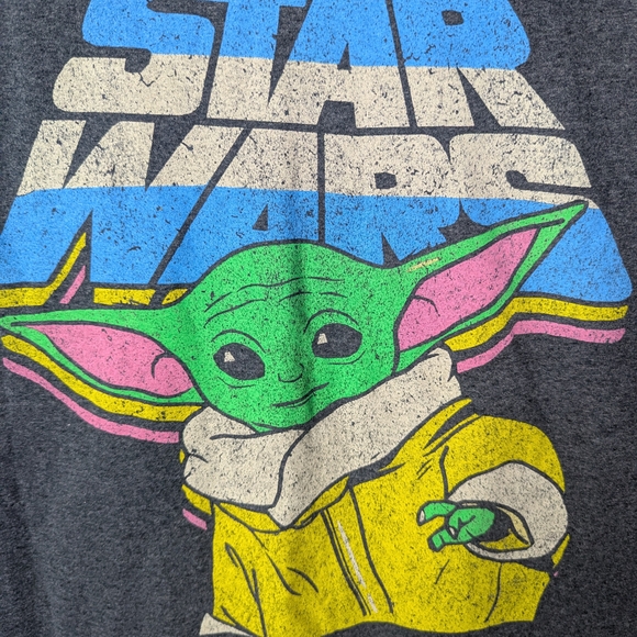 Star Wars Dark Gray Tee with Colorful Baby Yoda - Picture 2 of 8